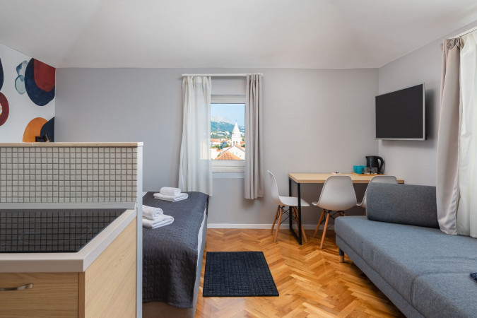 Studio s pogledom na more, Solar Beach Inn u neposrednoj blizini mora, Stobreč, Dalmacija Stobreč