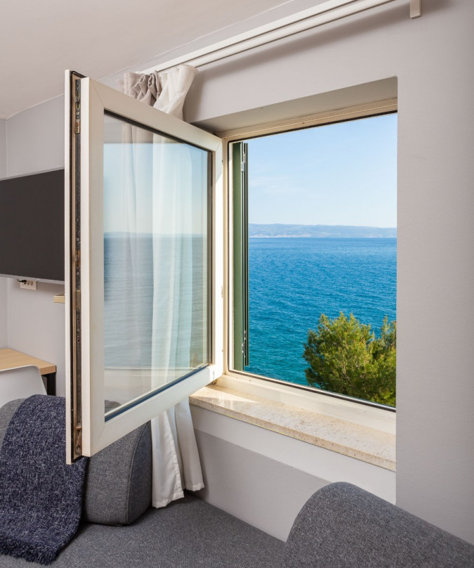 Studio s pogledom na more, Solar Beach Inn u neposrednoj blizini mora, Stobreč, Dalmacija Stobreč
